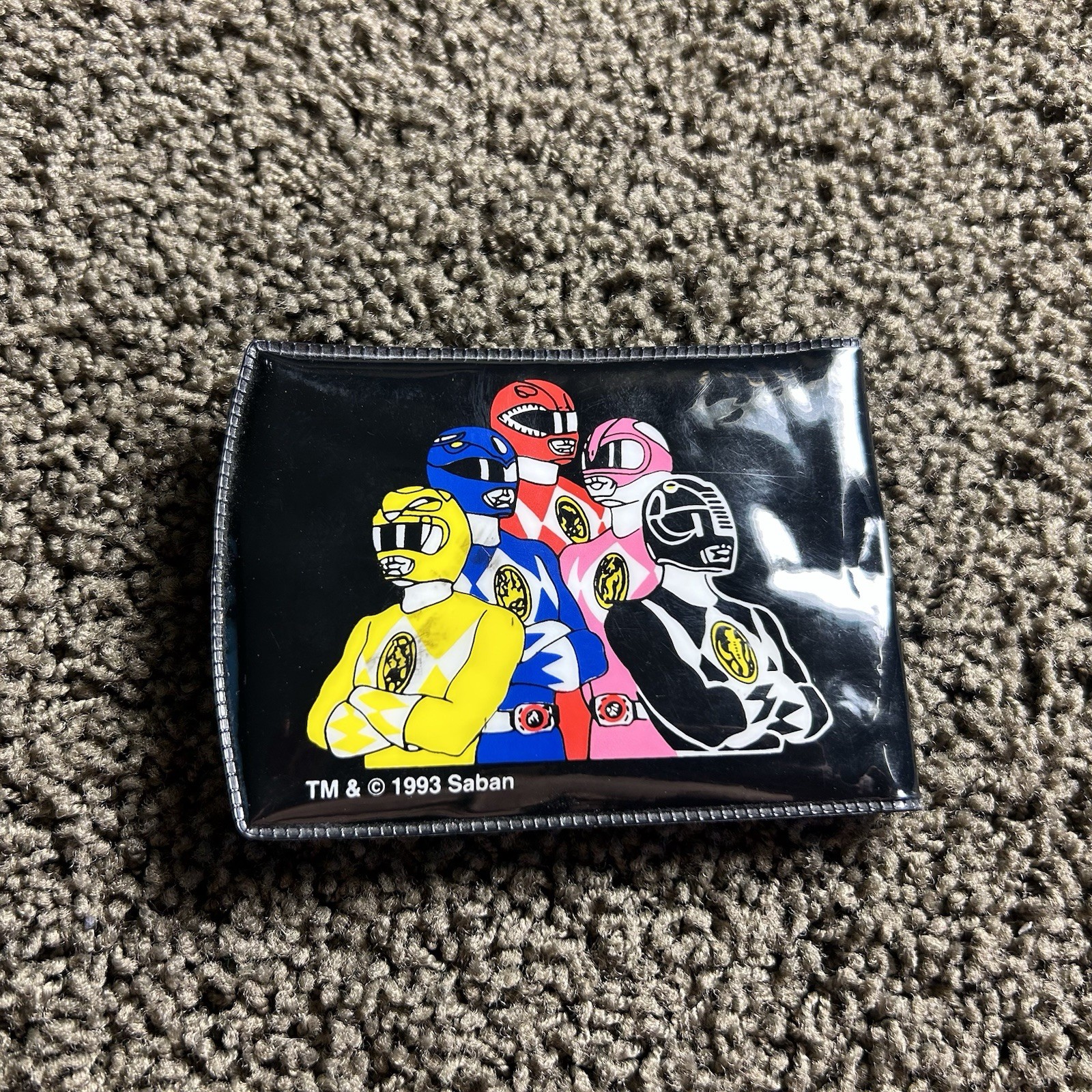 Vintage 1993 Saban Mighty Morphin Power Rangers Wallet Billfold Black 90s