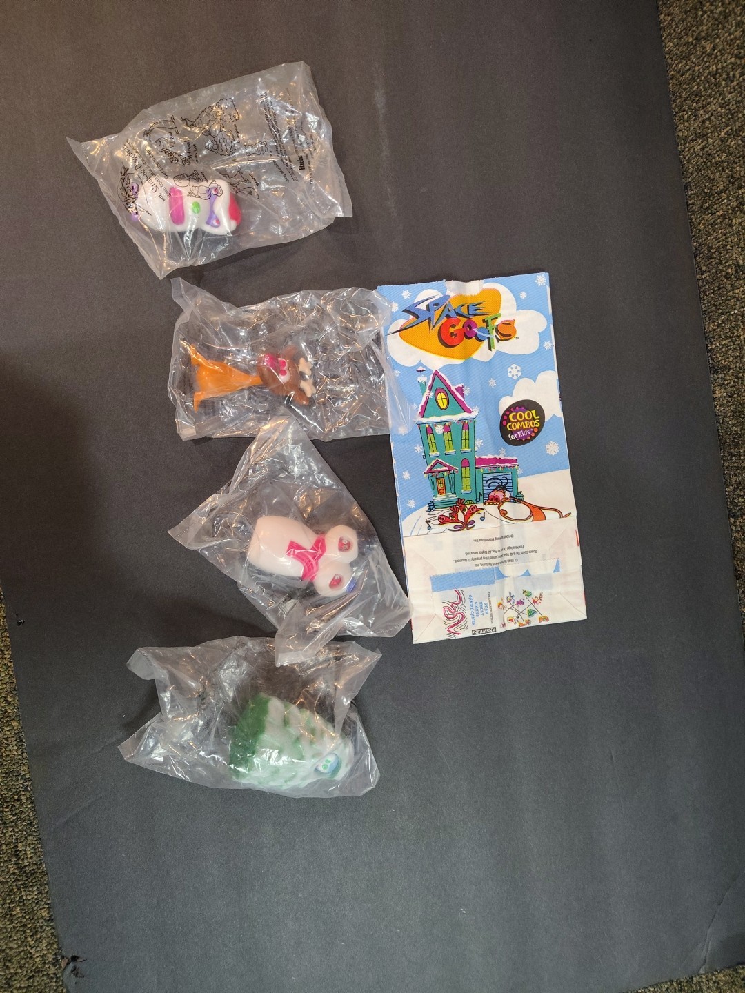 Vintage 1998 Space Goofs Hardee's Christmas Toys Complete Set NIp With New Bag Vintage 1998 Space Goofs Hardee's Christmas Toys Complete Set NIp With New Bag