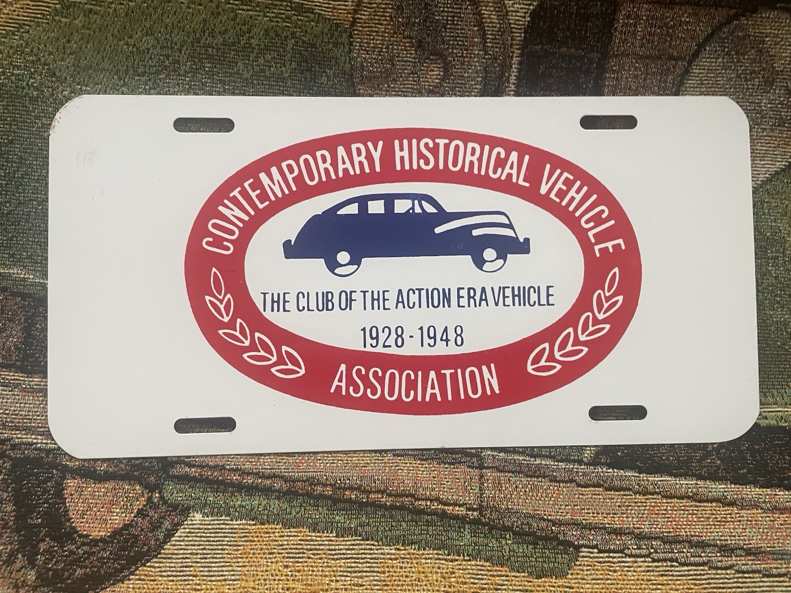 Vintage C.H.V.A. Contemporary Historical Vehicle Association License Plate Metal