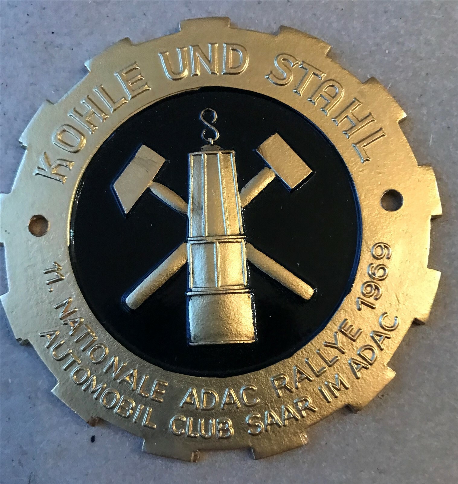 Badge Automobile German Rally #138 1969 11. National ADAC Rallye Kohle Stahl