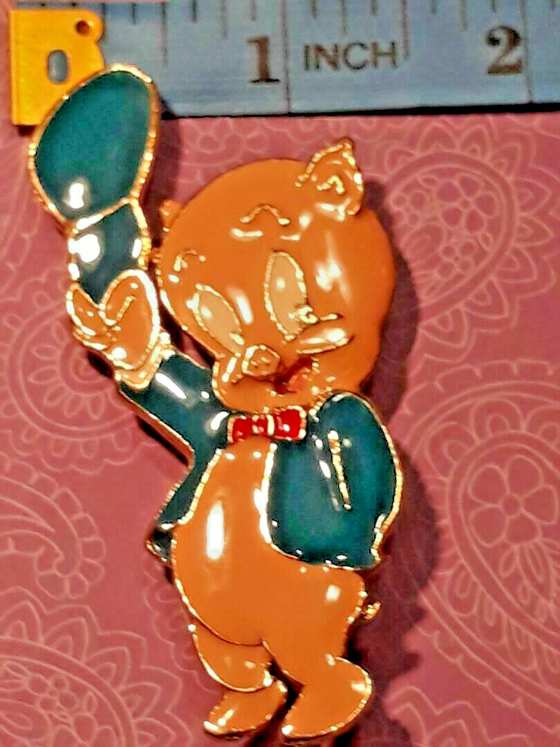 VINTAGE WARNER BROS PORKY PIG COLLECTIBLE PIN 1990\'S RARE ~ Ships FREE