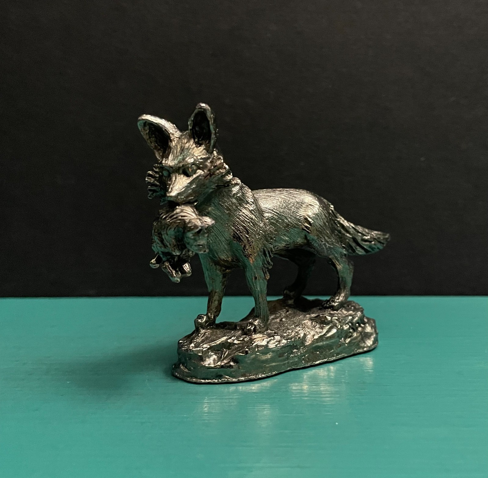 Bouvier Donohue Pewter Coyote Fox Dingo Wolf Pup Baby Wildlife Animal Figurine