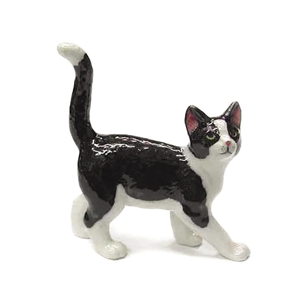 Northern Rose Kitten - Tuxedo Kitten Birthday Gift-Miniature Porcelain Figurine