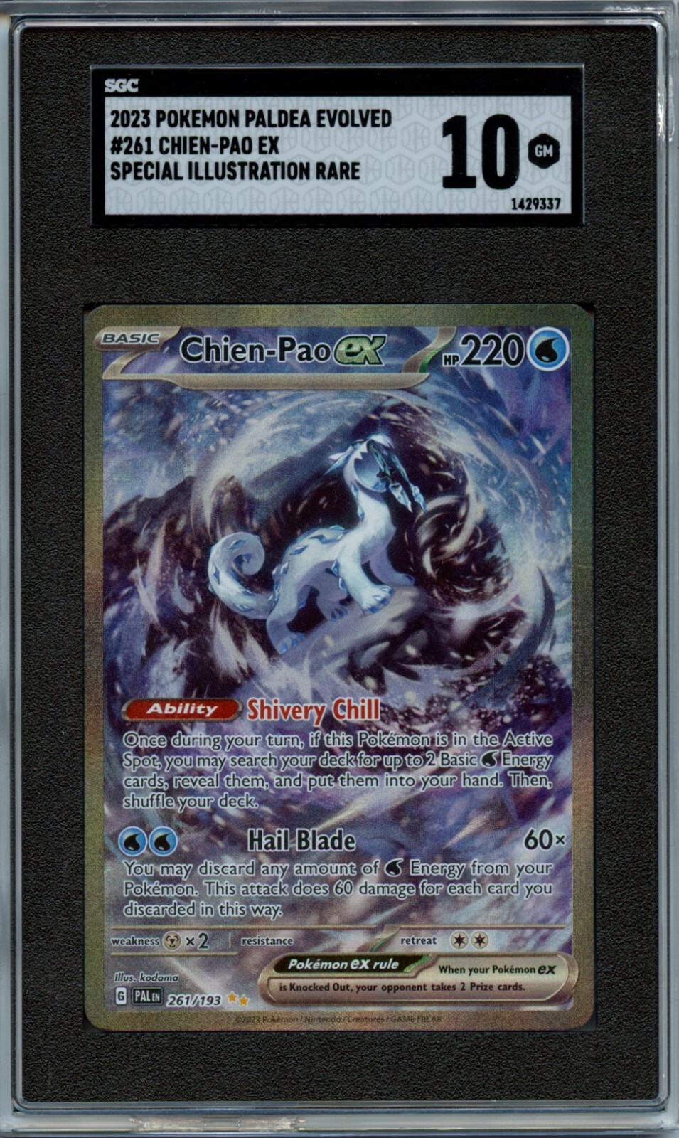 2023 Pokemon Chien-Pao EX Special Illustration Rare SGC 10