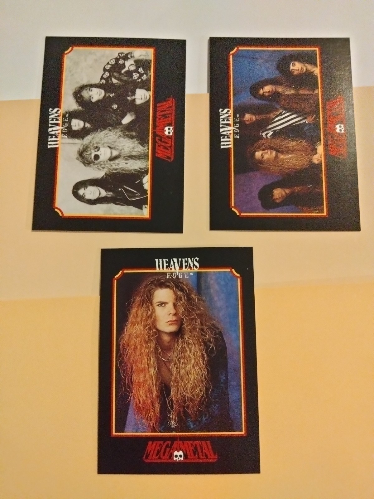 1991 HEAVENS EDGE Megametal Impel Music Cards lot of (3) pack fresh 
