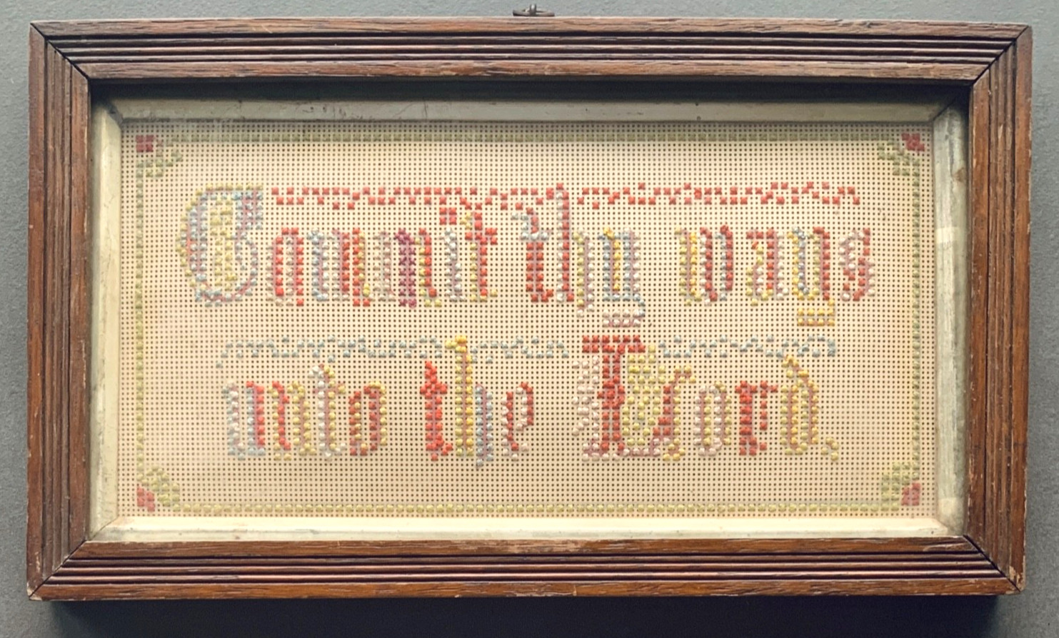 Commit Thy ways unto the Lord -Framed Victorian Paper Punch Sampler smaller size