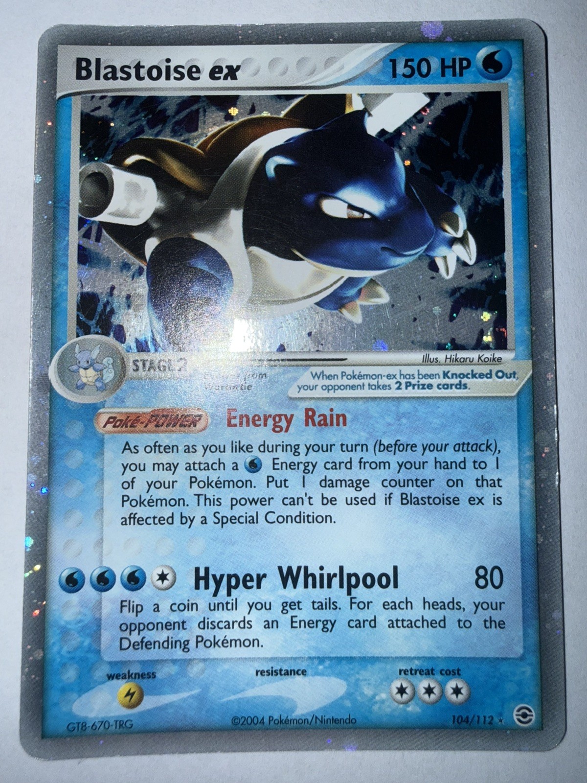 Blastoise ex 104/112 EX FireRed & LeafGreen Holo Ultra Rare English 2004 MP Blastoise ex 104/112 EX FireRed & LeafGreen Holo Ultra Rare English 2004 MP