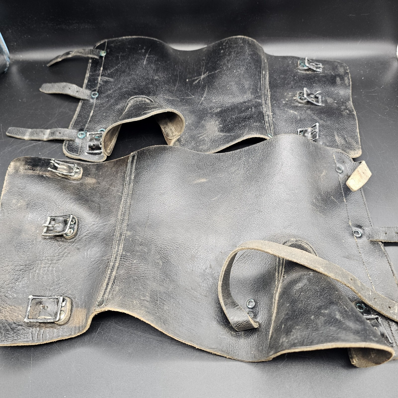1961 Swiss Black Leather Gaiters Vetter Alt