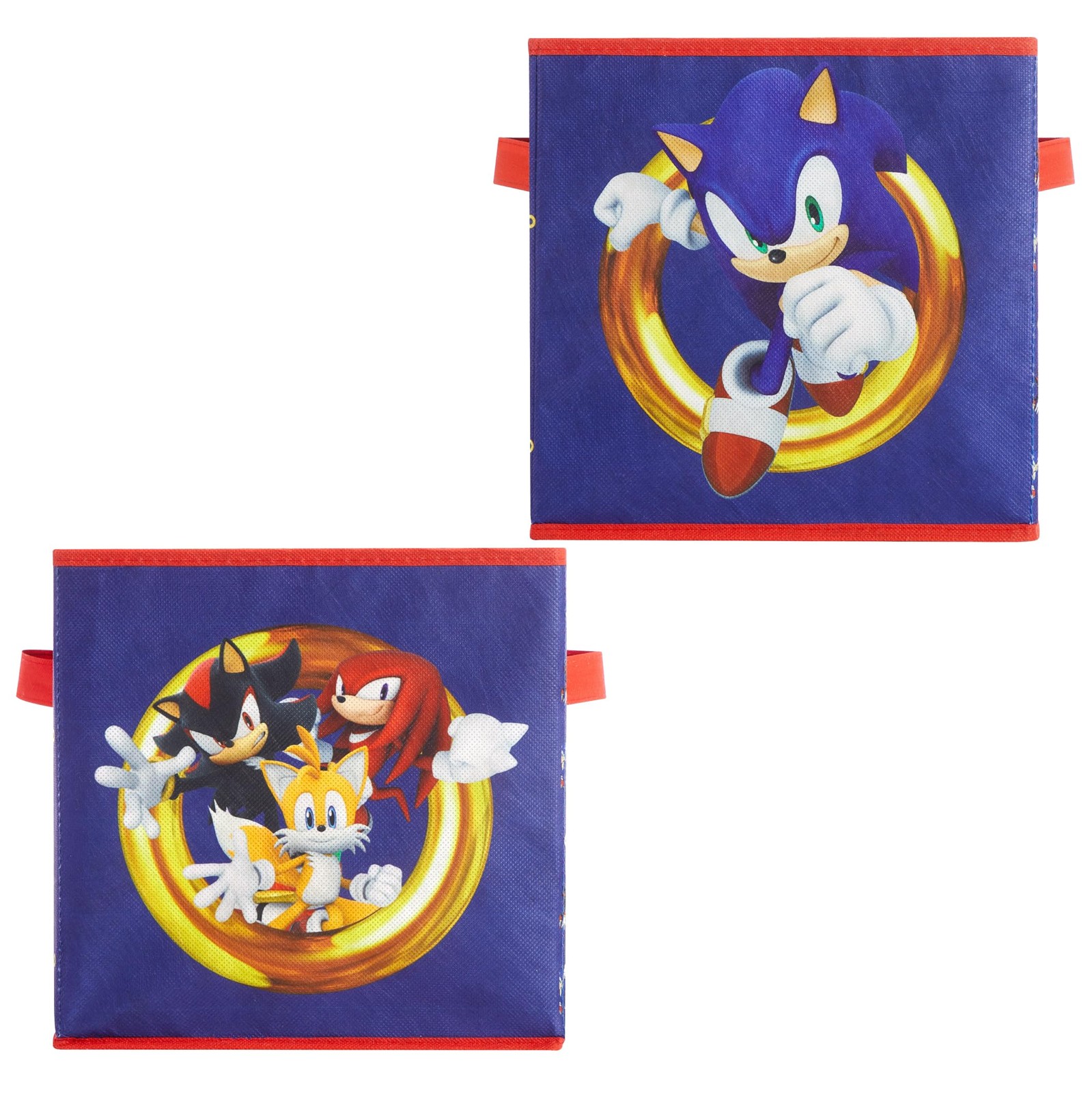 Idea Nuova Sonic the Hedgehog Storage Cubes with Handles, Set of 2, Durable 10\ Idea Nuova Sonic the Hedgehog Storage Cubes with Handles, Set of 2, Durable 10\