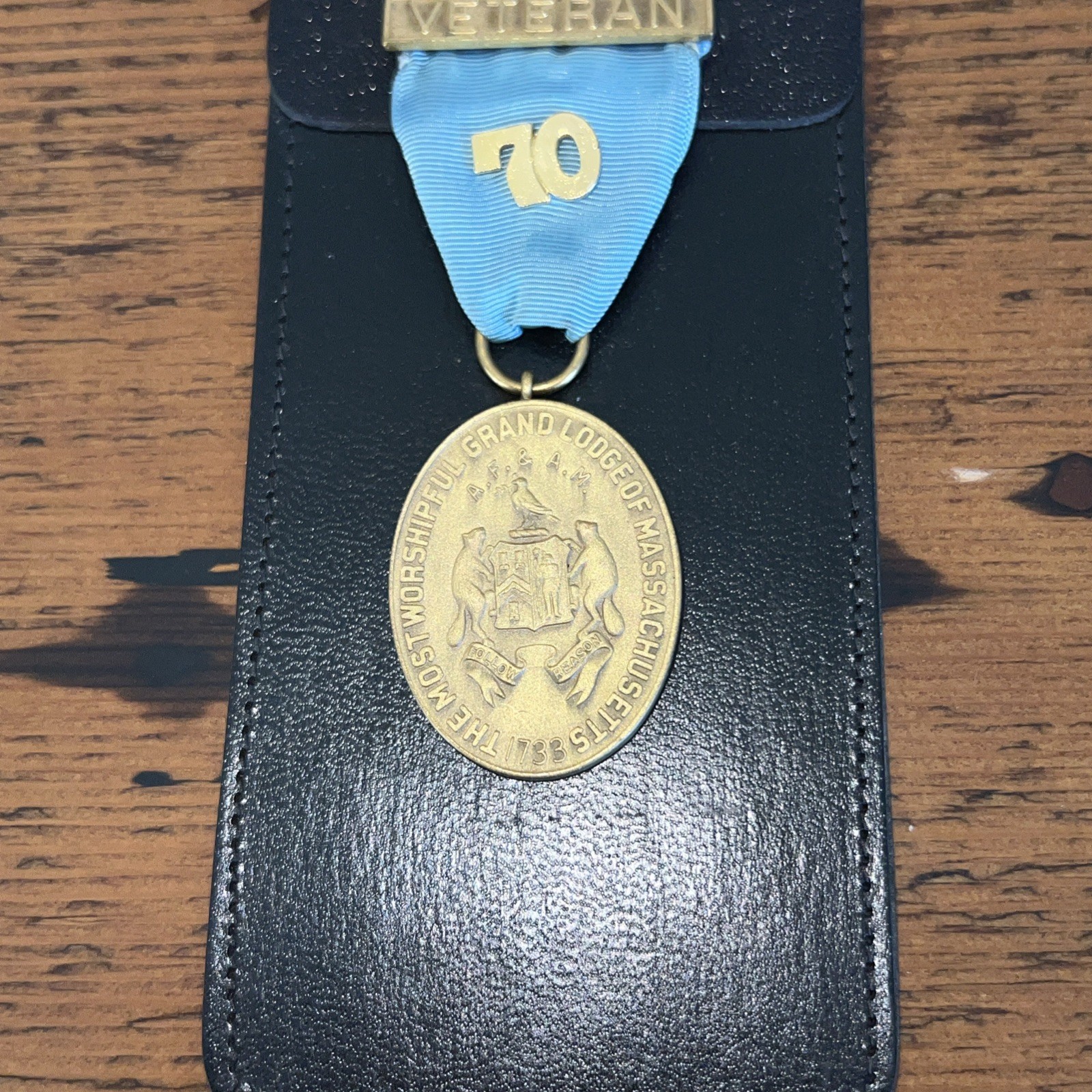 Veteran Medal Grand Lodge of Massachusetts 50 Year Award 1926 Engraved Fraternal