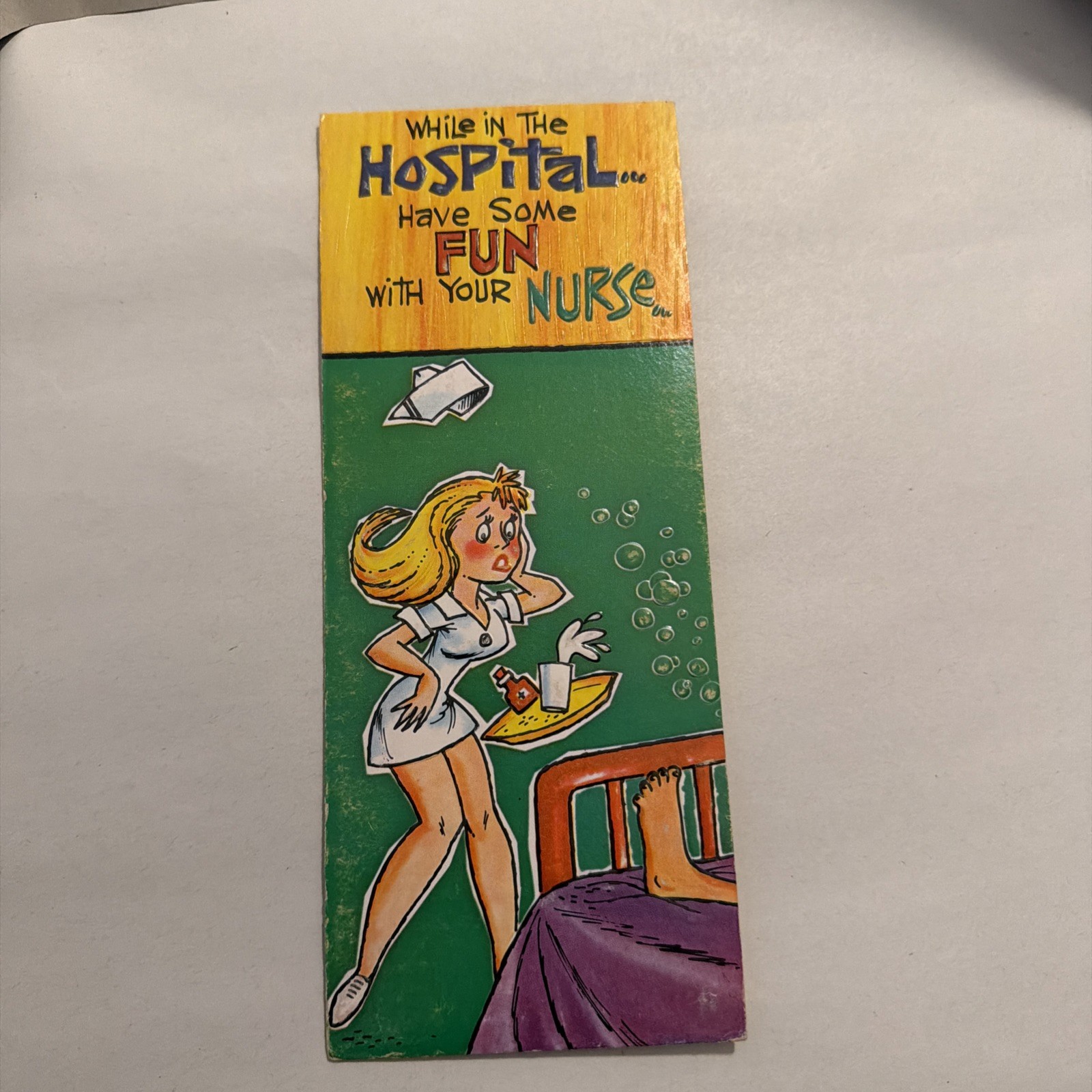 Vintage Amberly Greetings Humorous Get Well Card Nurse Adult Humor
