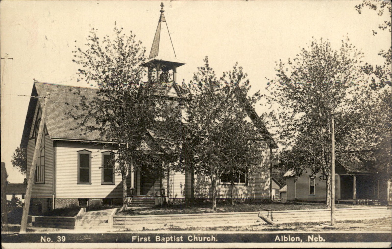 Albion Nebraska NE First Baptist Church c1900s-10s Real Photo Vintage Postcard