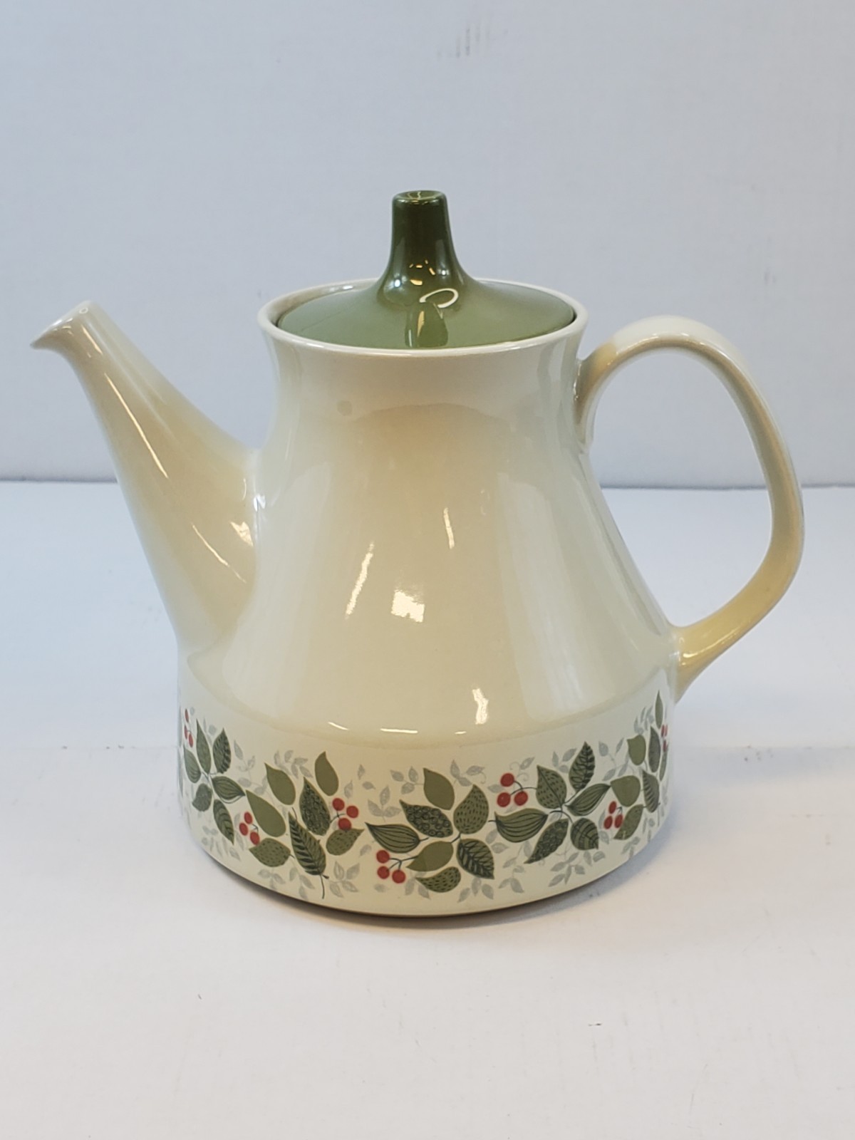 Figgjo Flint F/F Flameware Brazil Teapot Hand Painted Silkscreen Norway 1970s