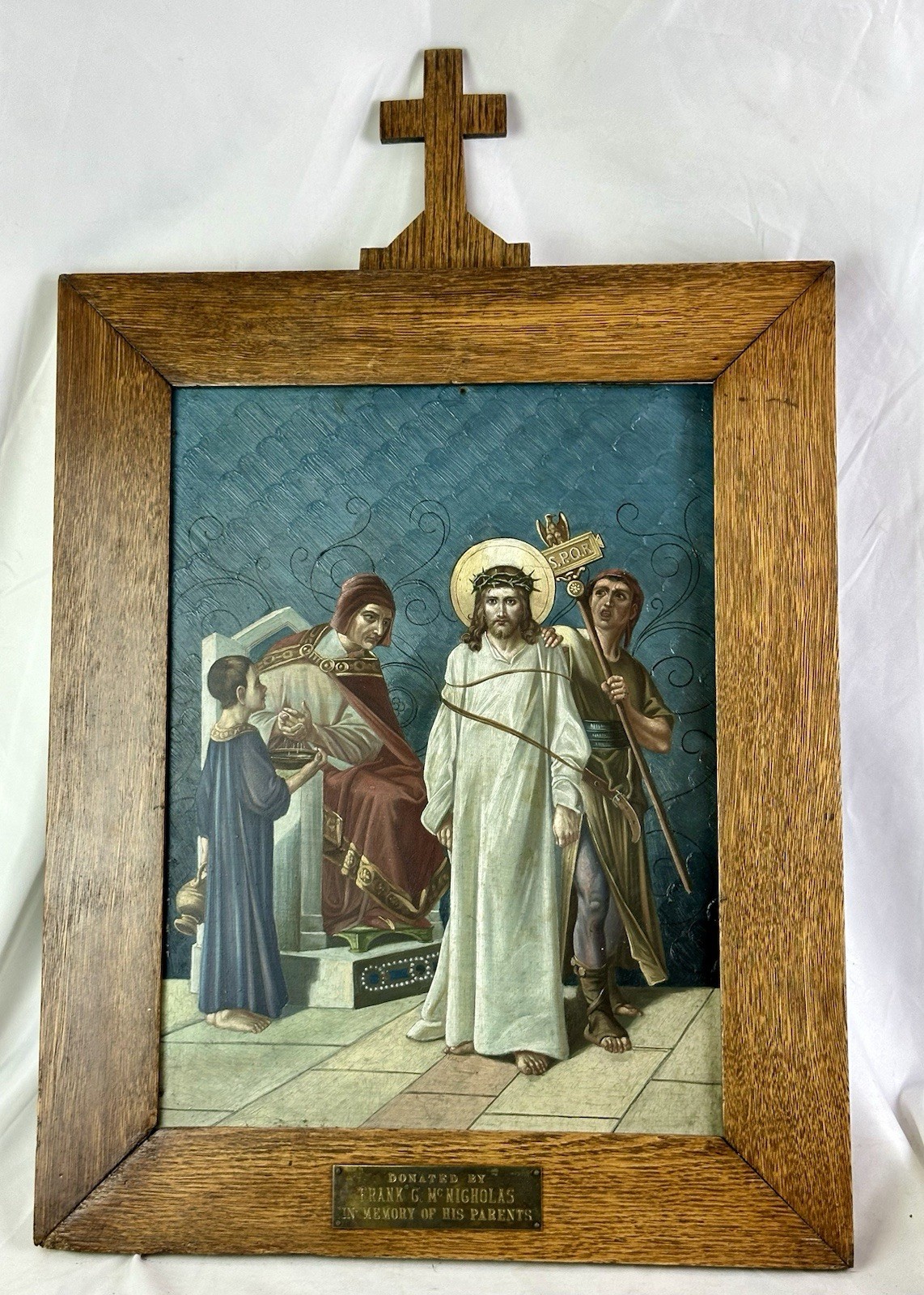 Italian(Late 1800s) Antique Retablo, Station Of The Cross,Crucified Jesus Christ Italian(Late 1800s) Antique Retablo, Station Of The Cross,Crucified Jesus Christ