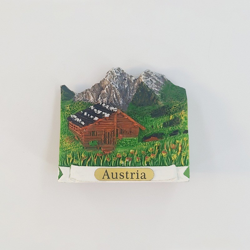 Austrian Alpine Chalets Tourist Travel Souvenir 3D Resin Fridge Magnet Craft Austrian Alpine Chalets Tourist Travel Souvenir 3D Resin Fridge Magnet Craft
