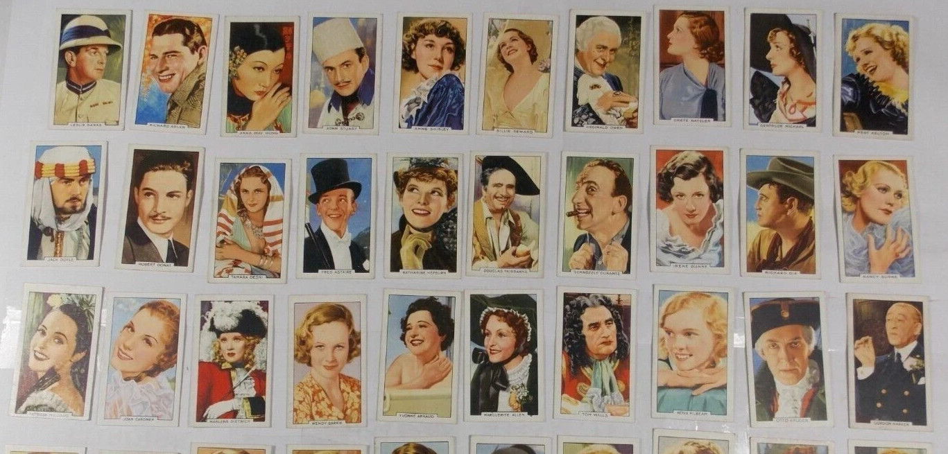 1935 GALLAHER LTD. PORTRAITS OF FAMOUS STARS 48 TOBACCO CARD SET