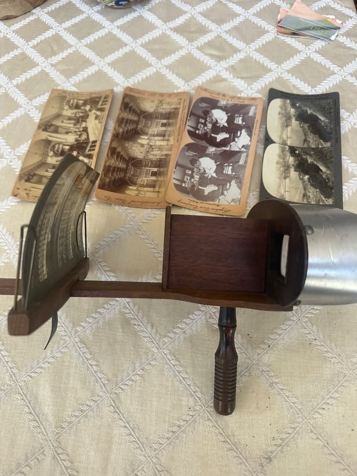 Rare - Antique Stereoscope Viewer with 5 Original Vintage Stereograph Cards Rare - Antique Stereoscope Viewer with 5 Original Vintage Stereograph Cards