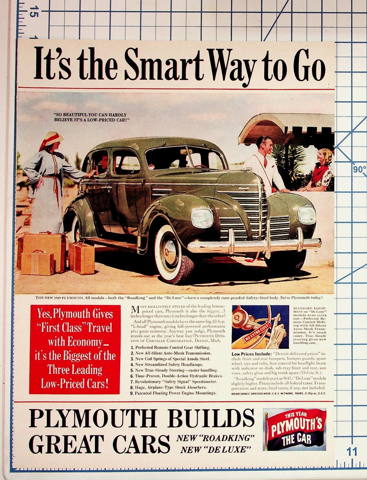 1939 Plymouth Roadking De Luxe Car Magazine Ad Vintage Auto Ephemera 1939 Plymouth Roadking De Luxe Car Magazine Ad Vintage Auto Ephemera