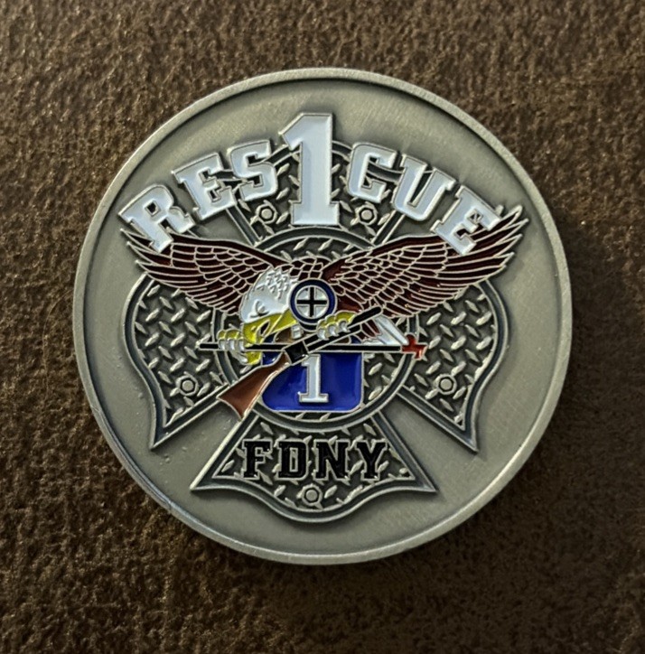 FDNY Fire Department Of New York Rescue 1 Challenge Coin FDNY Fire Department Of New York Rescue 1 Challenge Coin