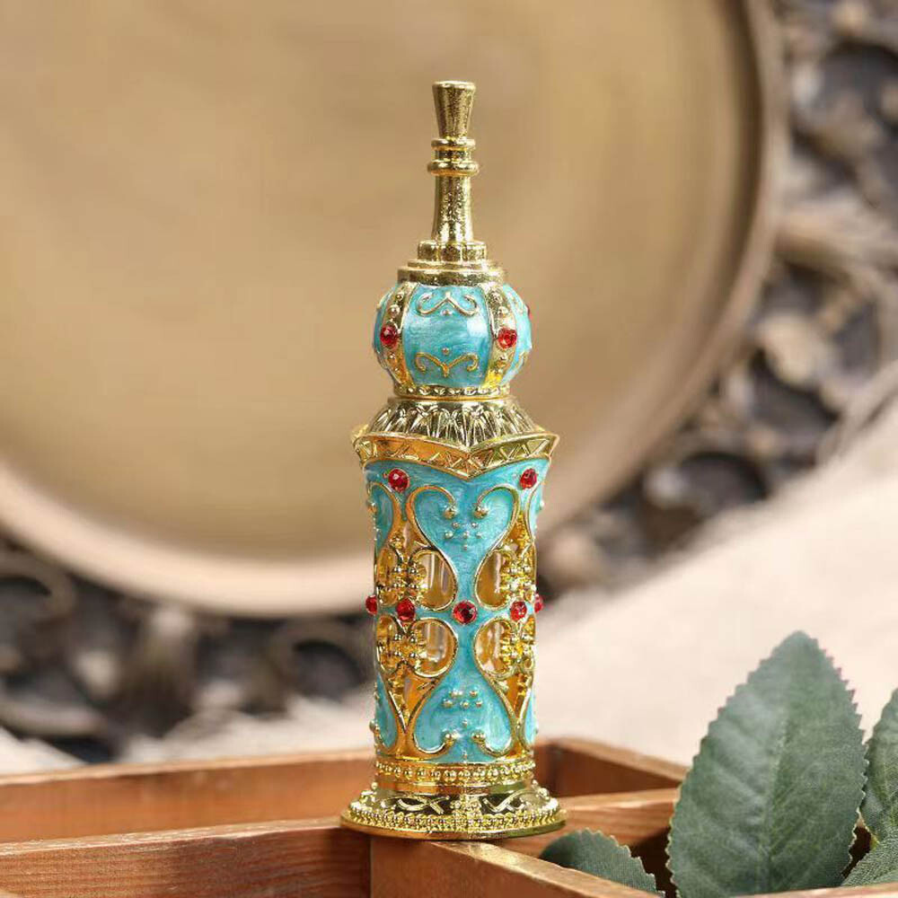 12ml Reusable Hollow Vintage Enamel Peacock Perfume Bottle Metal Sub-bottle USA 12ml Reusable Hollow Vintage Enamel Peacock Perfume Bottle Metal Sub-bottle USA