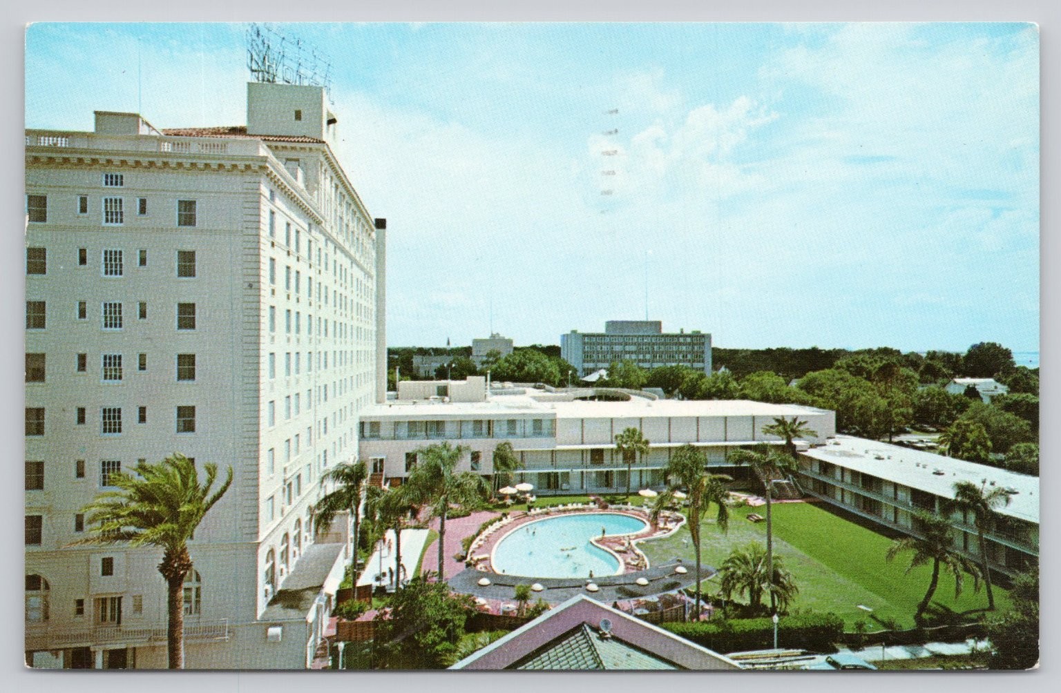 Vintage 1968 Jack Tar Hotel Clearwater Florida Swimming Pool Postcard