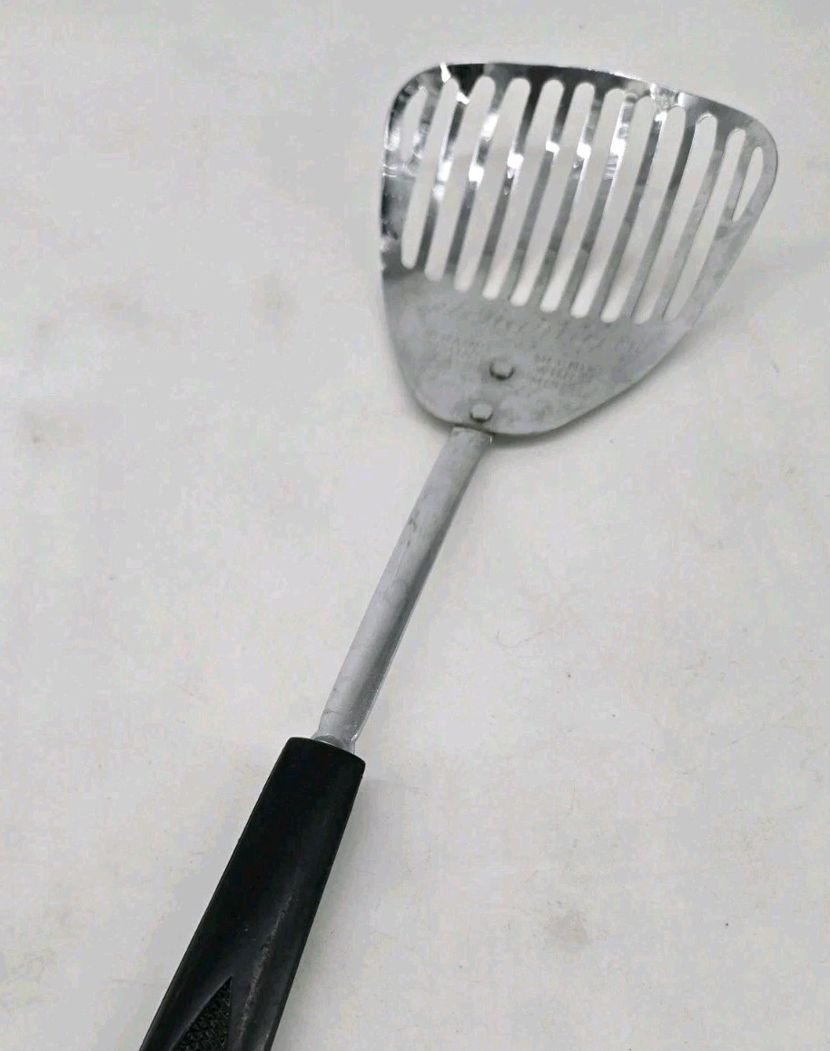 Kitchamajig Ekco Chromium Plated Slotted Spoon Utensil Cooking Tool Spatula USA
