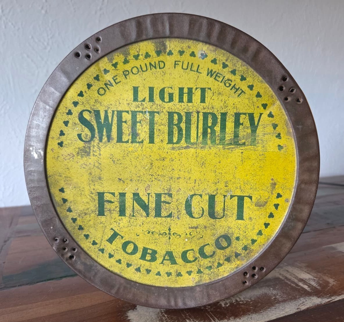 Vintage Sweet Burley Tobacco Tin Spaulding Merrick Chicago 1 Pound Fine Cut 1910