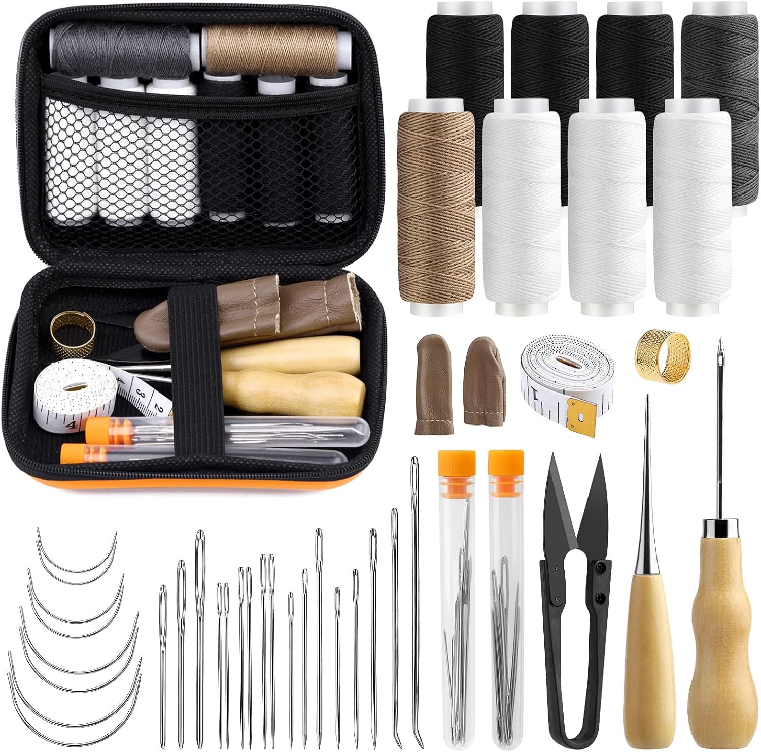 MORFEN 38PCS Heavy Duty Sewing Kit Needle Thread Upholstery Repair