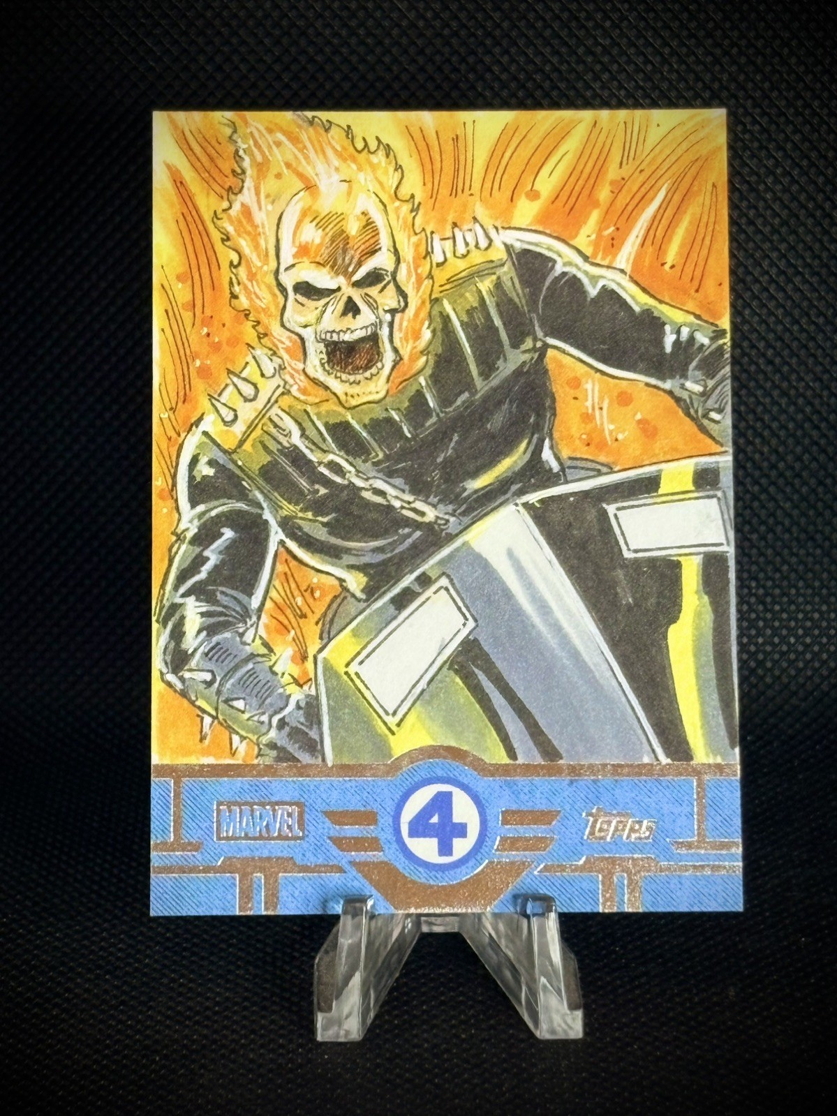 2026 Topps Finest Fantastic 4 Ghost Rider sc by George Vega 1/1 Auto *D