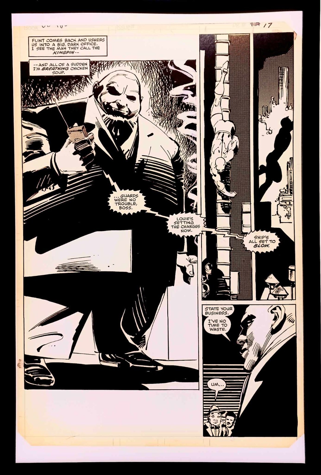 Daredevil #185 pg. 13 by Frank Miller 11x17 FRAMED Original Art Poster Print