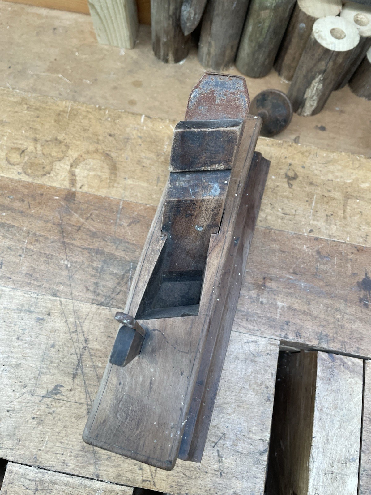 Antique French Aux Mines de Suède R Lamartine 6 Panel Raising Plane Skew Iron