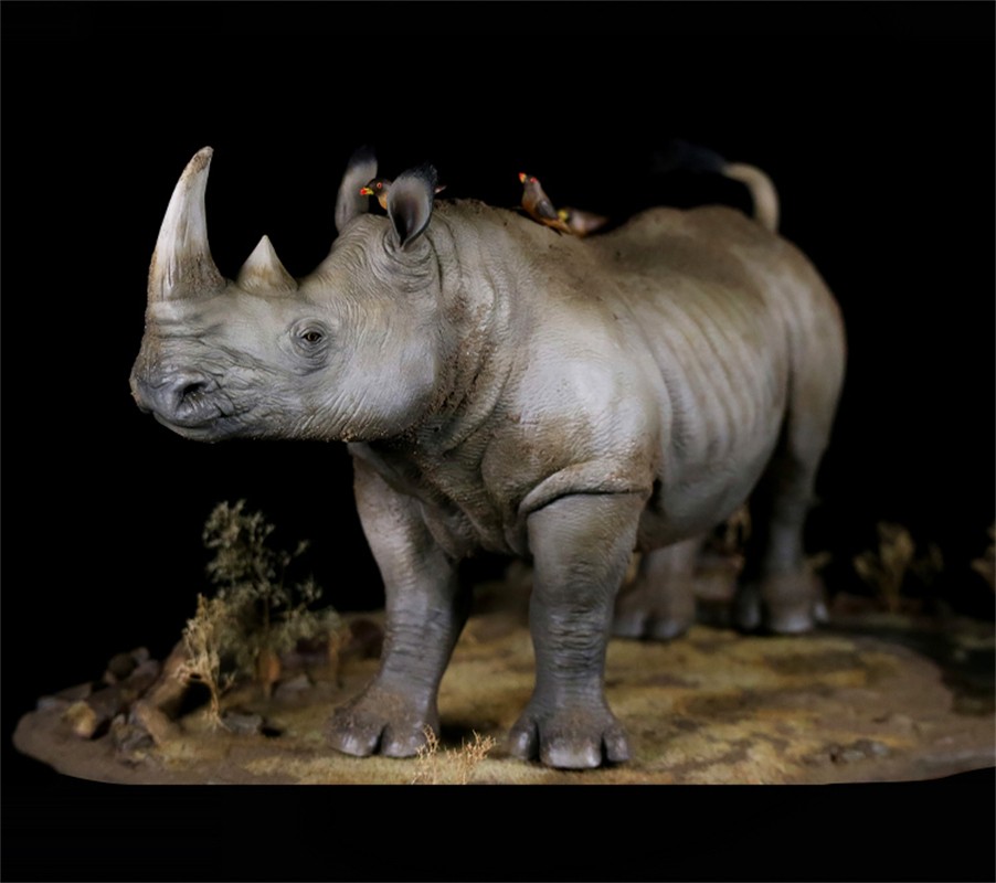 Mr.Nature The Last Male Northern White Rhino Sudan Animal Sculpture Statue New