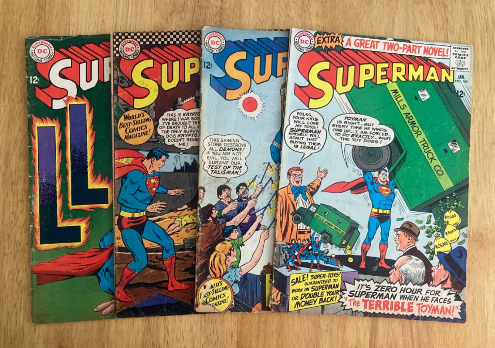 Lot of *4* 1960s SUPERMAN: #182, 184, 189, 204 *Adams* (VG)
