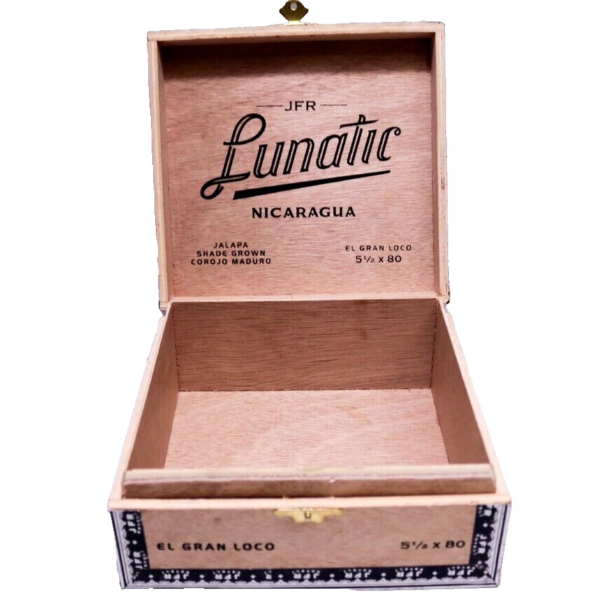 Lunatic El Gran Loco Jalapa Shade Empty Wood Cigar Box 6.75\