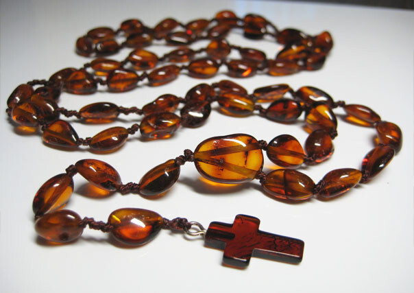 Genuine Cognac Amber Prayers Catholic Rosaries Baltic amber 