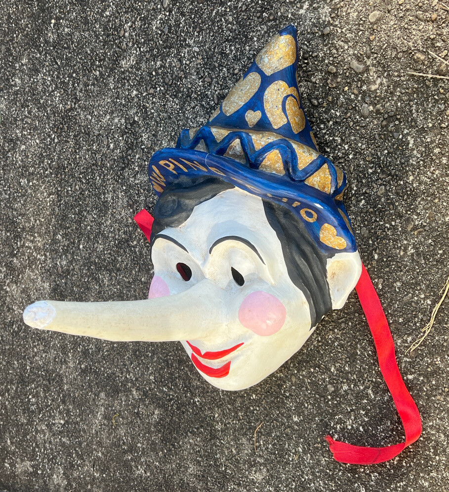 Disney Pinocchio￼ Signed MARILISA DAL CASON Mask Papier-Mâché Venetian Costume