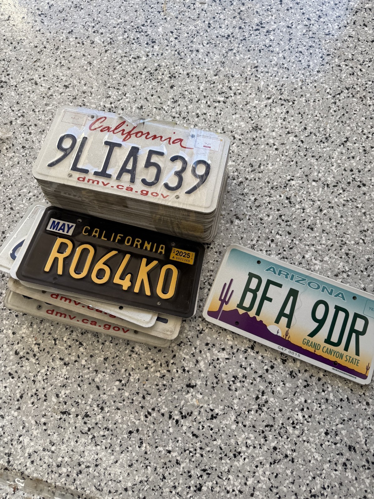 Lot of 65 License Plates 60 California 5 Arizona Collectible Craft Man Cave