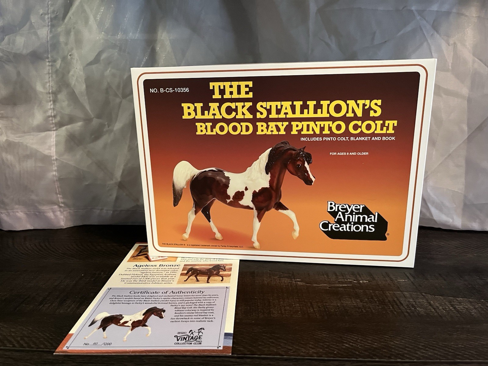 Breyer INFERNO 2025 Vintage Club Black Stallion Blood Bay Colt Book Blanket COA