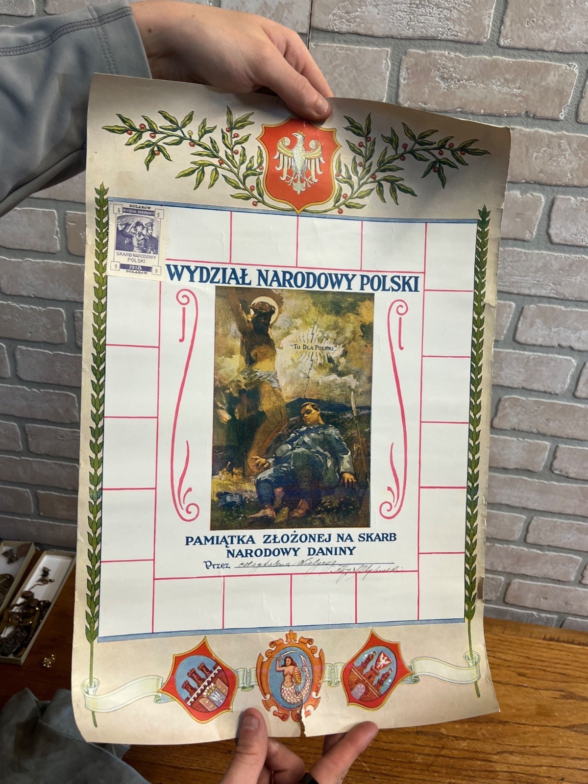 WWI ERA American Campaign Poster To Raise Money For Poland 1918