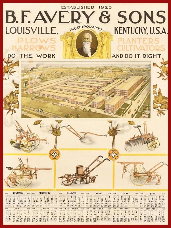 BF Avery Farm Equipment of Louisville, KY New Metal Sign: 12 x 16, 
