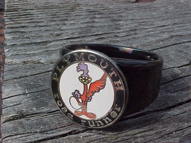 PLYMOUTH ROADRUNNER LOGO BLACK CHROME RING #11 NOS HI- QUALITY CLASS MoPaR PLYMOUTH ROADRUNNER LOGO BLACK CHROME RING #11 NOS HI- QUALITY CLASS MoPaR