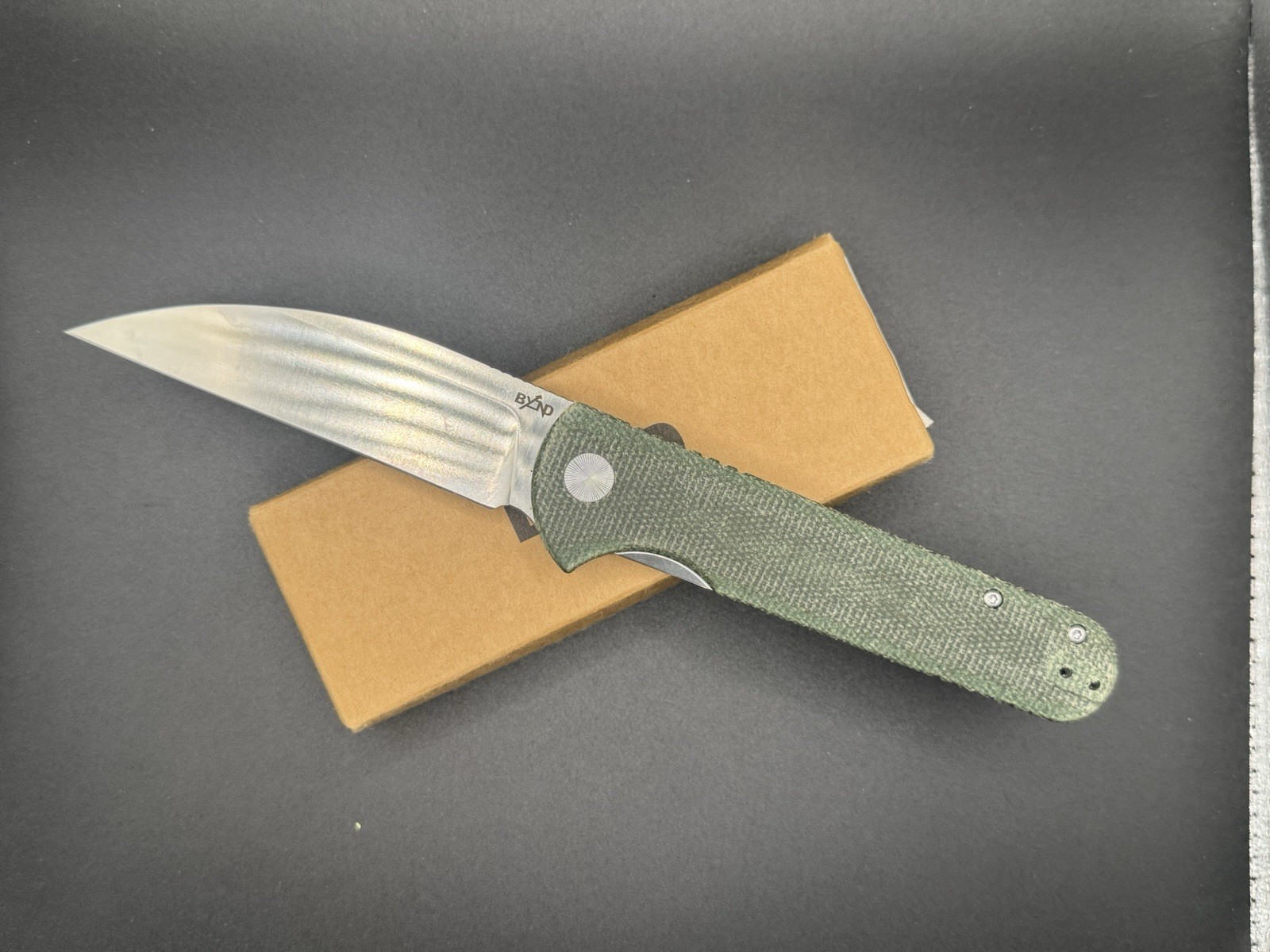 Beyond EDC BEDC-2107 14c28n Wharncliffe Blade OD Green Micarta