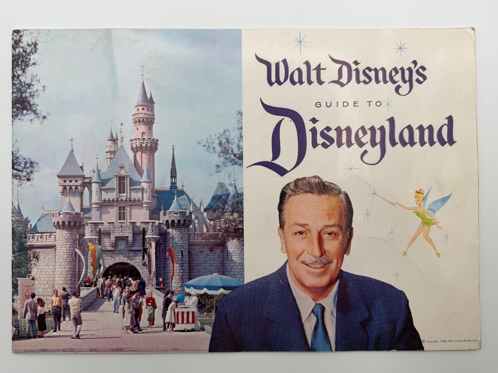Vintage Walt Disney\'s Guide to Disneyland Souvenir Booklet 1958 Tinkerbell