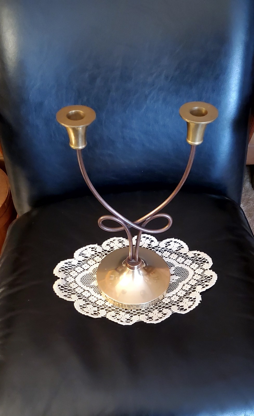 Vintage Solid Brass  Candlestand For 2 Candles