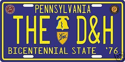 Delaware & Hudson D & H Railroad 1976 PA License plate