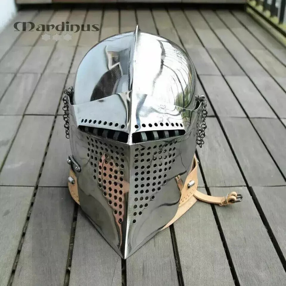 New Medieval Armor Barbuta Fighting Helmet Knight 18 Gauge Steel Christmas Gift New Medieval Armor Barbuta Fighting Helmet Knight 18 Gauge Steel Christmas Gift