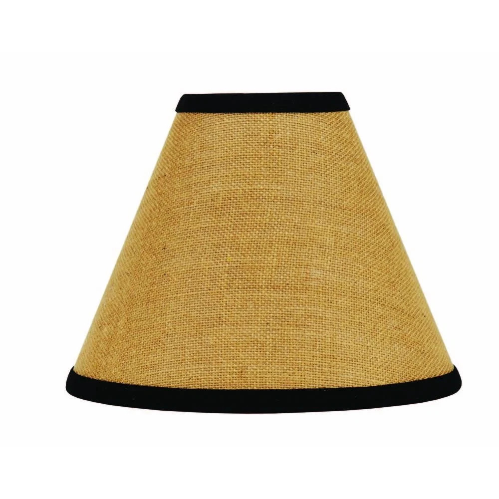 New Primitive Farmhouse Rustic BLACK BURLAP LAMP SHADE Clip 10