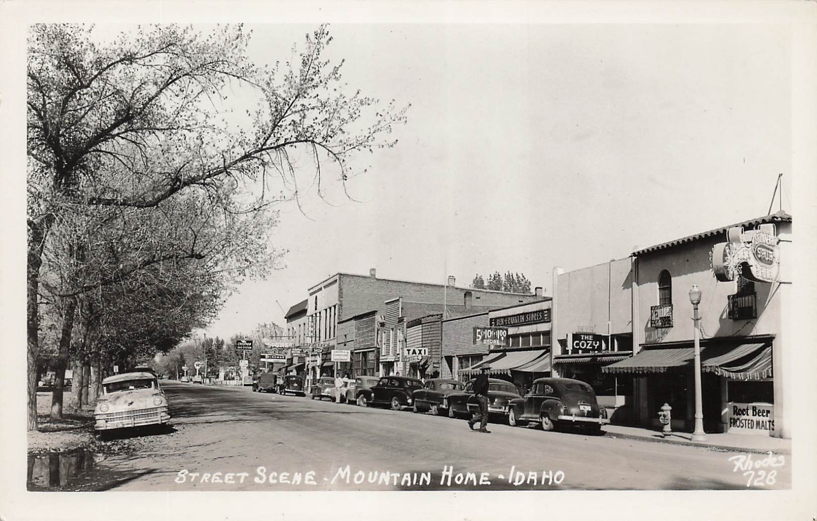 RPPC Mountain Home Idaho Main Street Chevron Gas Station Photo Postcard 19A