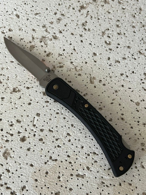 Buck 110 Slim Black Hunter USA Lockback Folding Knife —