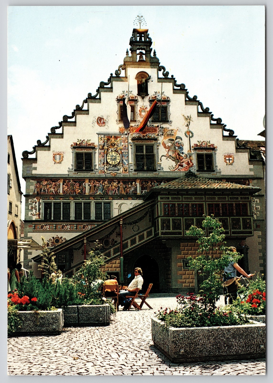 Altes Rathaus Stepped Gable Frescoes Lindau Bavaria Postcard